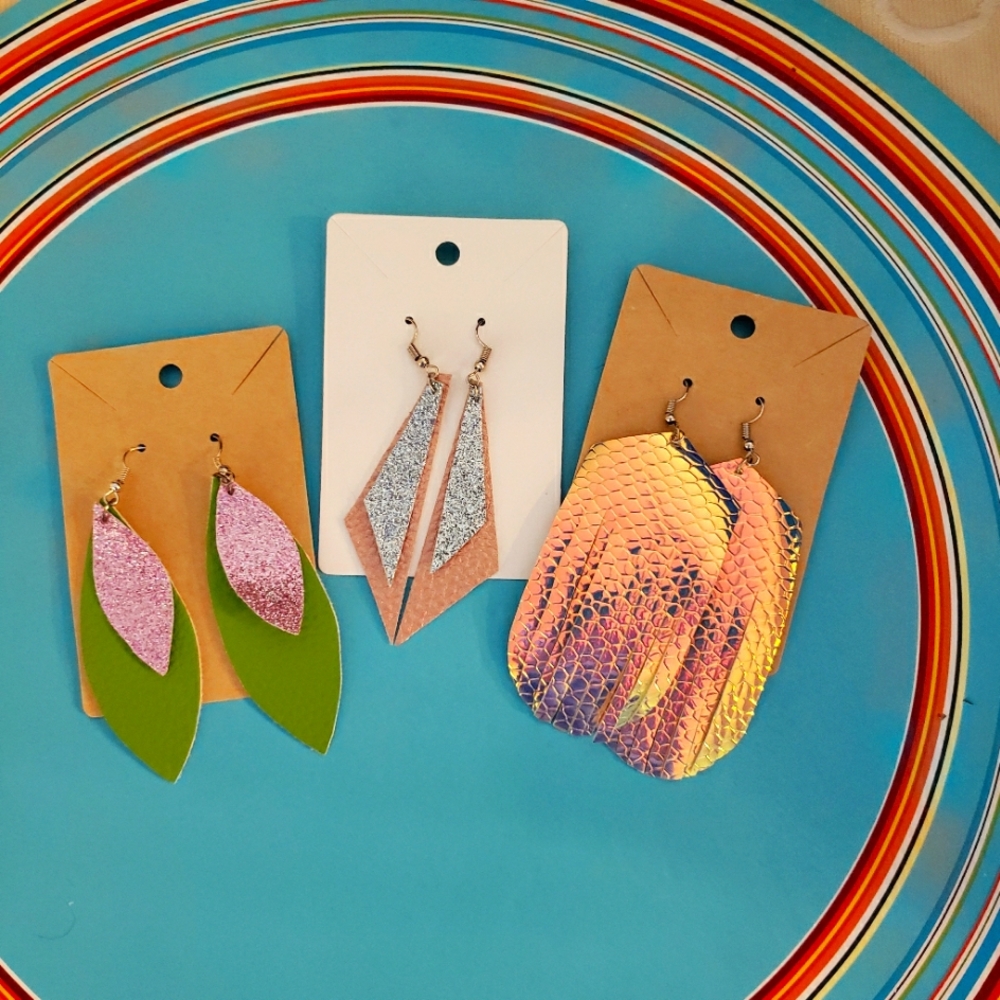 Earrings, 3 sets